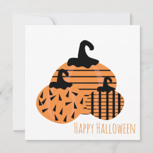 Happy Halloween Greeting Card   Geo Pumpkins