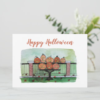 Happy Halloween Greeting Card Jack-o-lantern Print