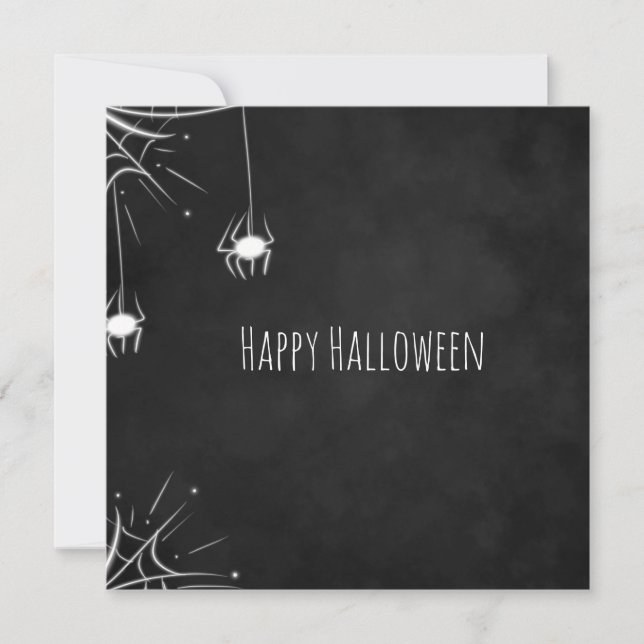 Happy Halloween Greeting Card | Spider Chalk (Front)