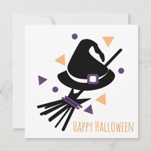 Happy Halloween Greeting Card   Witch Broom