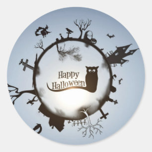 Happy Halloween greeting Classic Round Sticker
