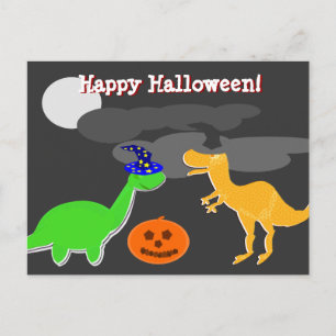 Happy Halloween Greetings Dinosaurs Postcard