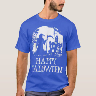 Happy Halloween Grim Reaper Haunted House  Kids &  T-Shirt