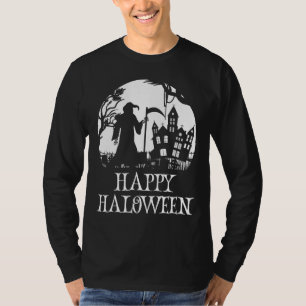 Happy Halloween Grim Reaper Haunted House Kids & T-Shirt