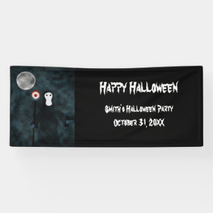 Happy Halloween Grim Reaper Moon Night Personalise Banner