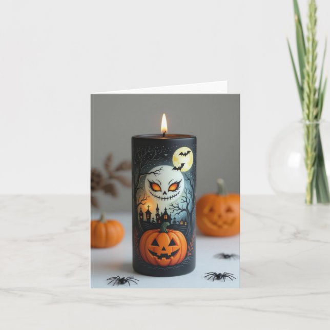 Happy Halloween, Halloween candle, Halloween Thank You Card (Front)