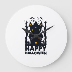 Happy Halloween Halloween Happy Halloween Large Clock