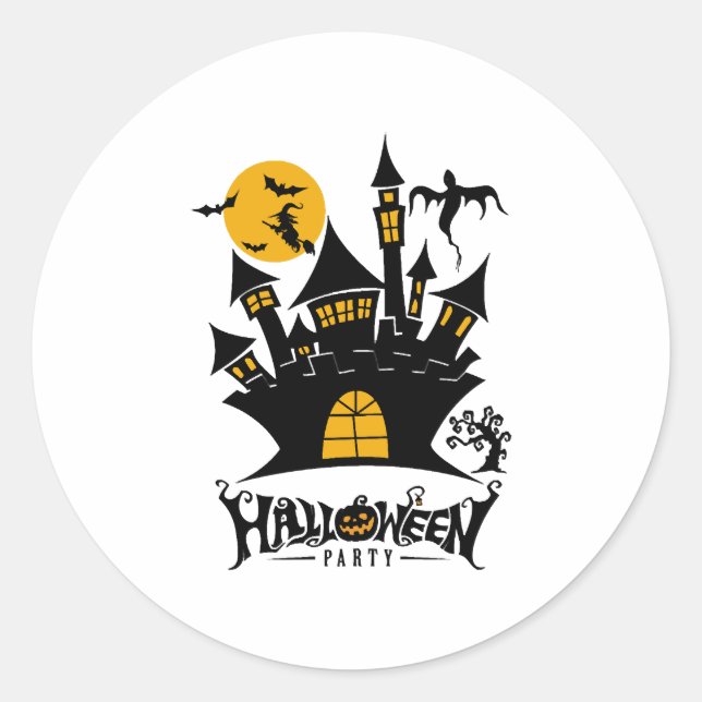 happy Halloween, Halloween party, funny Halloween Classic Round Sticker (Front)