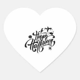 happy Halloween, Halloween party, funny Halloween Heart Sticker
