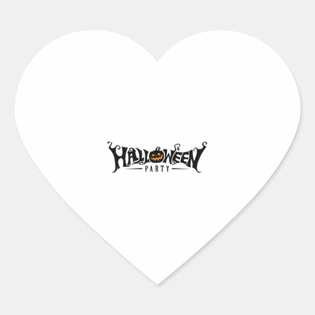 happy Halloween, Halloween party, funny Halloween  Heart Sticker (Front)