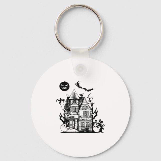 happy Halloween, Halloween party, funny Halloween  Key Ring (Front)