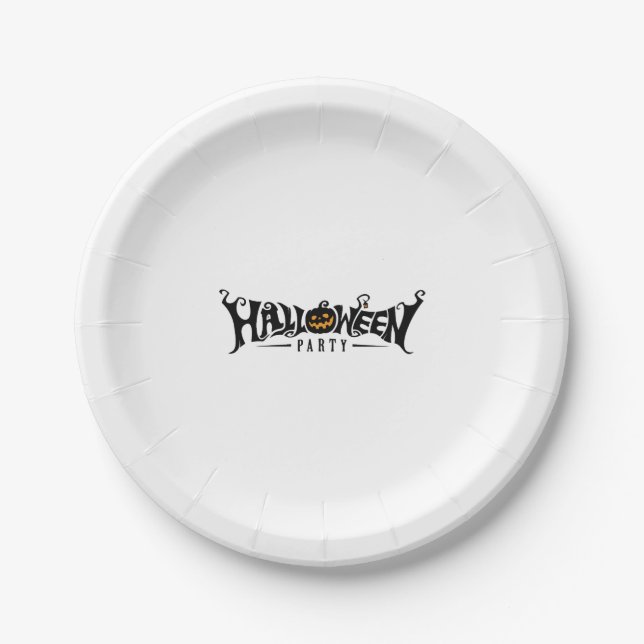 happy Halloween, Halloween party, funny Halloween  Paper Plate (Front)