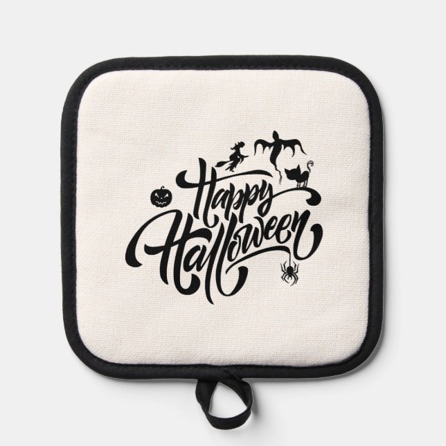 happy Halloween, Halloween party, funny Halloween Pot Holder (Front)