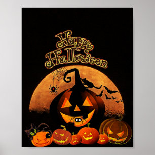 Happy Halloween Halloween pumpkin Art Poster