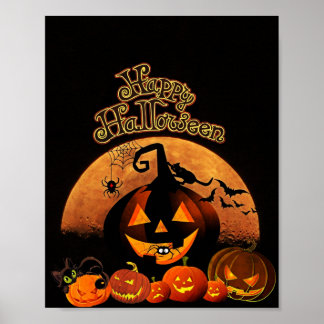 Happy Halloween Halloween pumpkin Art Poster