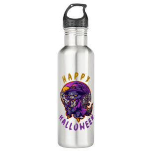 Happy Halloween Halloween Witch Cat 710 Ml Water Bottle