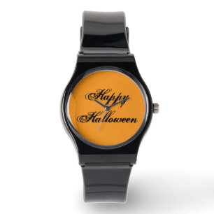 Happy Halloween Handwriting Watch (Orange & Black)