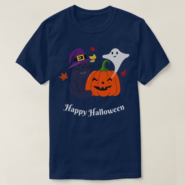 Happy Halloween Happy Fall Season Autumn Vibes Hal T-Shirt (Design Front)