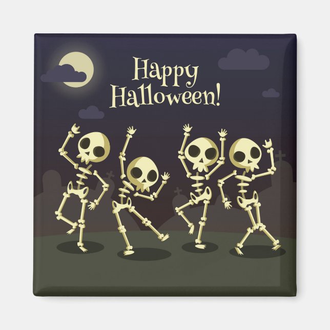 Happy Halloween - Happy Skeletons Magnet (Front)