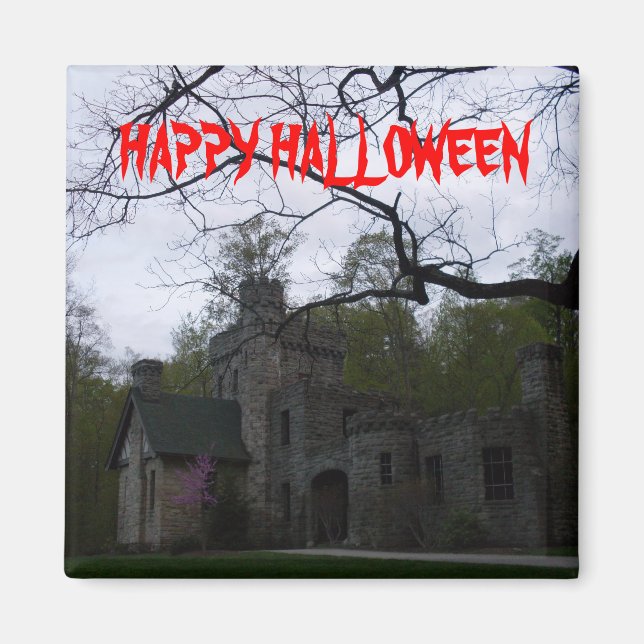 HAPPY HALLOWEEN HAUNTED CASTLE magnet (Front)