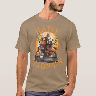Happy Halloween Haunted House Aesthetic Ghost Spoo T-Shirt