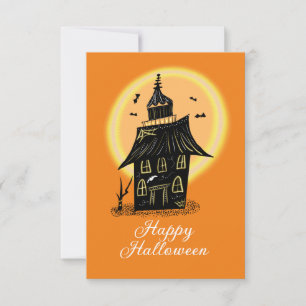 Happy Halloween Haunted House Black Orange