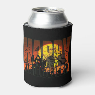 Happy Halloween Haunted House Can Cooler