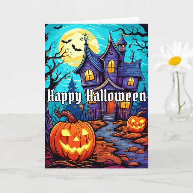 Happy Halloween - Haunted House Card (Small Plant)