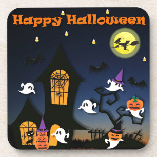 Happy Halloween Haunted House Coaster