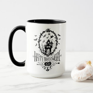 Happy Halloween Haunted House Fancy Decorative Mug