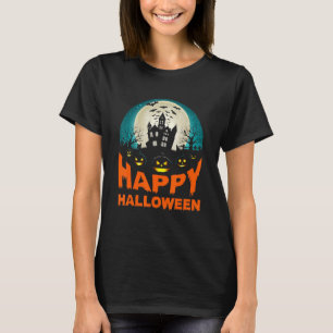 Happy Halloween Haunted House Graveyard Scary Pump T-Shirt