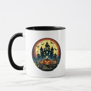 Happy Halloween Haunted House Halloween Mug