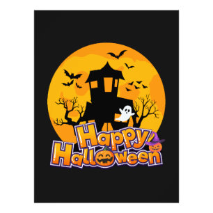Happy Halloween Haunted House Moon Photo Print