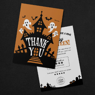 Happy Halloween! Haunted House Spooky Thank You Card