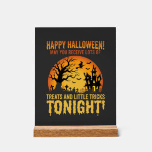 Happy Halloween Haunted House Trick or Treat Acrylic Sign