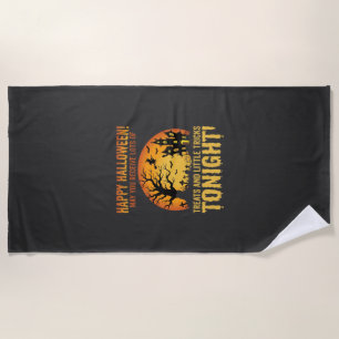 Happy Halloween Haunted House Trick or Treat Beach Towel