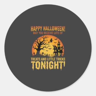 Happy Halloween Haunted House Trick or Treat Classic Round Sticker