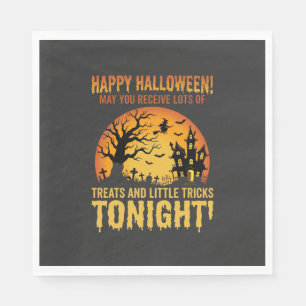 Happy Halloween Haunted House Trick or Treat Napkin