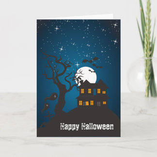Happy Halloween Haunted House V Card