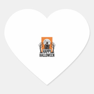 Happy Halloween Haunted House Vintage Graphic_1 Heart Sticker