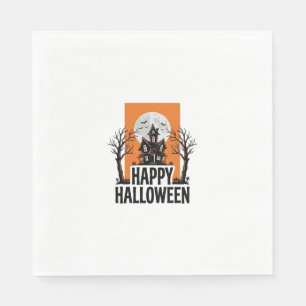 Happy Halloween Haunted House Vintage Graphic_1 Napkin