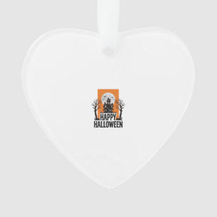 Happy Halloween Haunted House Vintage Graphic_1 Ornament