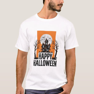 Happy Halloween Haunted House Vintage Graphic_1 T-Shirt
