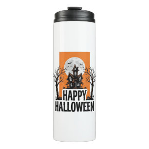 Happy Halloween Haunted House Vintage Graphic_1 Thermal Tumbler