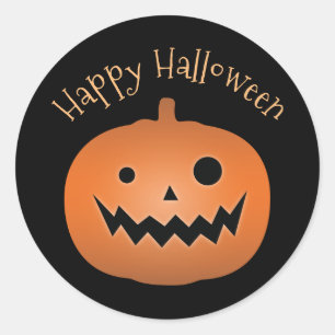 Happy Halloween Haunted Jack O Lantern Pumpkin Classic Round Sticker
