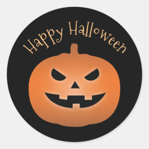 Happy Halloween Haunted Jack O Lantern Pumpkin Classic Round Sticker