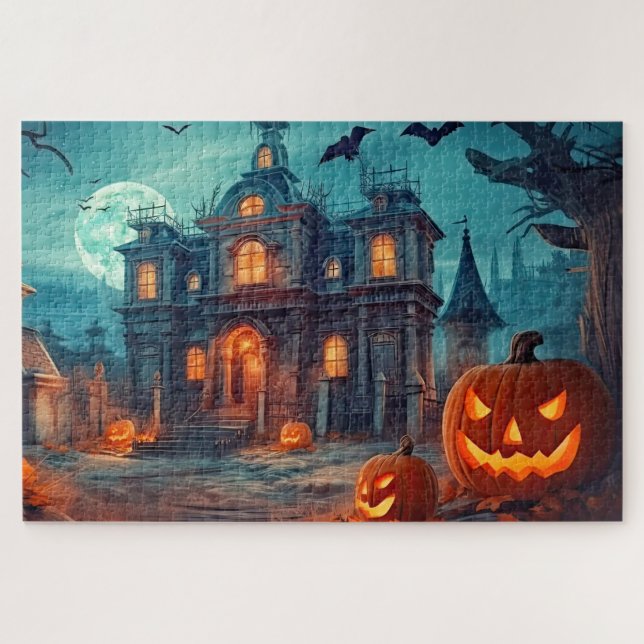 Happy Halloween | Haunted Manor Jigsaw Puzzle (Horizontal)