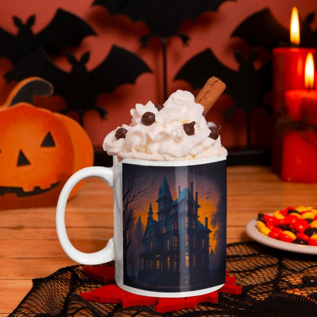 Happy Halloween Haunted Mansion House Coffee Mug (Creator Uploaded)