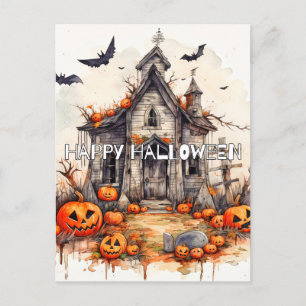 Happy Halloween   Haunted Mansion Postcard