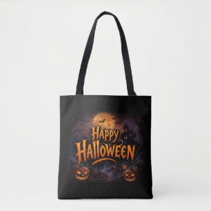 Happy Halloween Haunted Night – Spooky Halloween Tote Bag